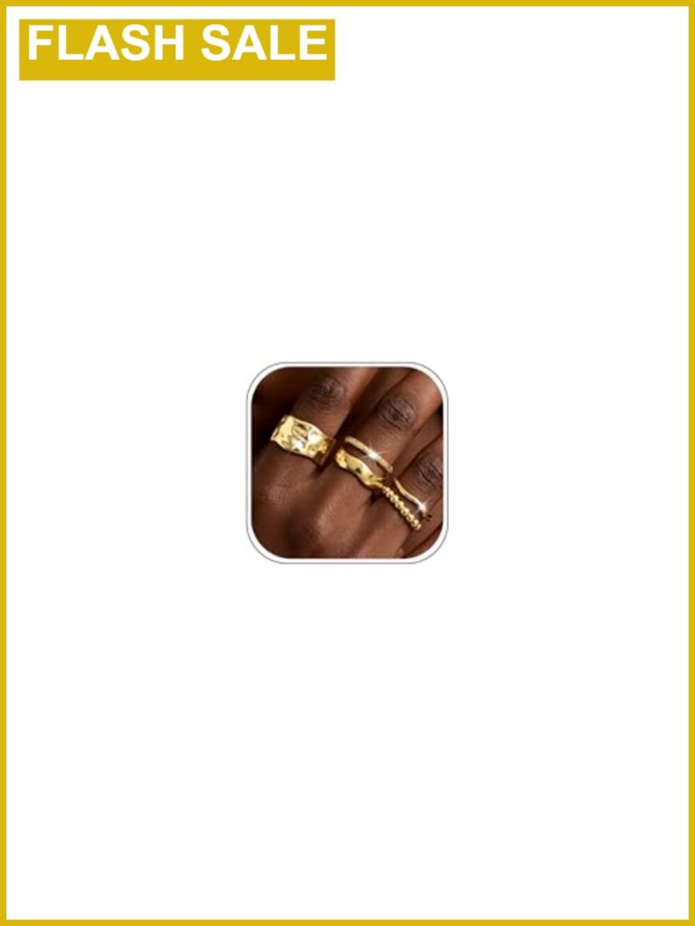 14K Gold Plated Stackable Rings Set for Women Non Tarnish Chunky